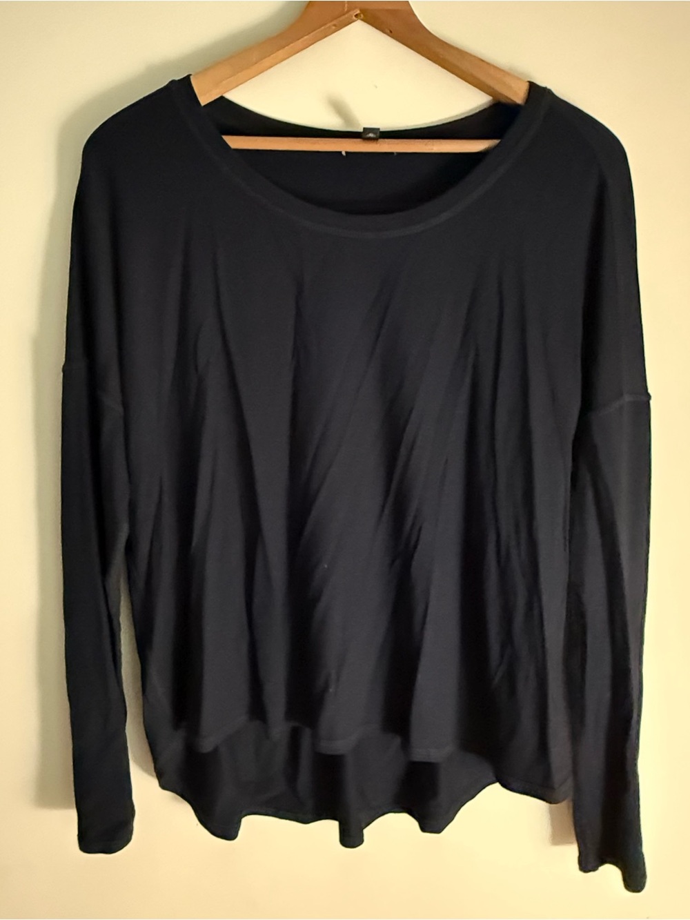 Eileen Fisher Black Long-Sleeve Crewneck Top